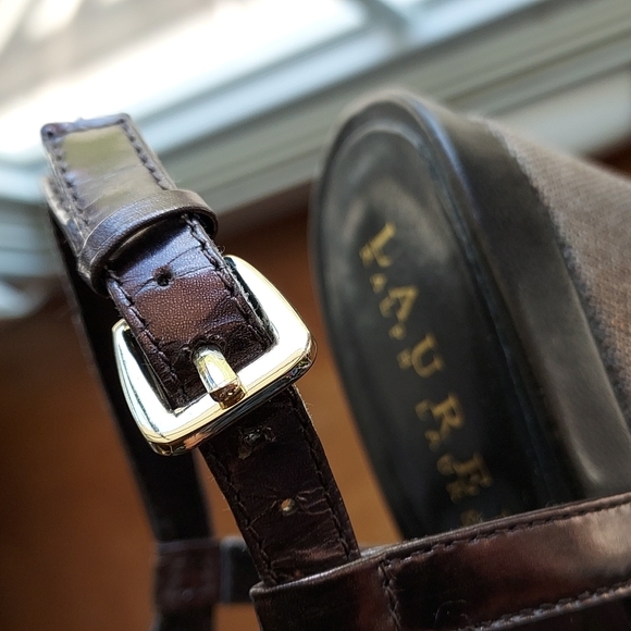 Ralph Lauren Bronze Platform Wedge Sandals. 6.5 - Picture 12 of 14